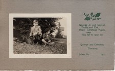 Vintage Christmas Greeting Card Photo 1930s Salem Virginia Inscribed Note Xmas picture