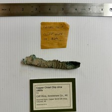 Antique 1860s Native Copper Chisel Chip Cliff Mine Keweenaw UP Michigan Relic picture
