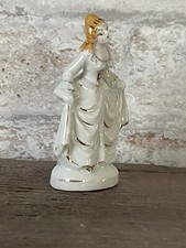 Tiny Blonde Lady Japan Vintage Porcelain Figurine.  Charming Kitschy Old picture