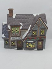 Vtg 1995 Dickens Keepsake The Lynn Pub Porcelain Lighted House Christmas W/ Box picture