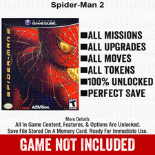 Spider-Man 2 100% Nintendo GameCube Memory Card Save CHEATS picture