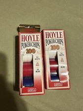 Hoyle 100 Poker Chips with Plastic Tray - Vintage 1998 Set New lot of 2 picture