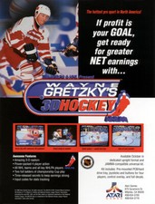 Wayne Gretzky's 3-D Hockey Arcade FLYER Original 1996 Video Game Artwork Vintage picture