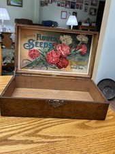 D.M. Ferry & Co. Choice Flower Seeds Advertising Wooden Box Detroit Mich. picture