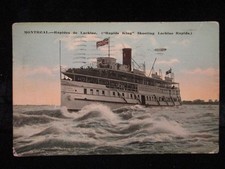 Steamer RAPIDS KING Shooting Lachine MONTREAL QC Canada 1917 Ship Postcard picture