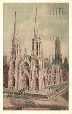 Vintage Postcard 1937 Saint Patrick Cathedral Catholic Church 5Th Ave. New York picture