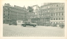 1944 WWII US Army GI's Belgium ?  2 Photos city destroyed buildings picture