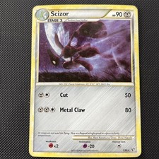 Pokémon Scizor Holo HGSS Undaunted Card 7/90 Nintendo Rare 2010 TCG MP picture