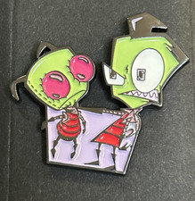 Invader Zim Bioworld Swapins Enamel Pin Irken Dib Choking Zim Green Face Rare picture