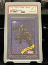 Carnage 2025 Topps Chrome Marvel Carnage Purple Shimmer #10/75 PSA 10 Spider-Man picture