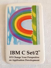 Rare Vintage 1992 IBM C Set/2 Tech Swag Promo Pinback Button OS/2 Smithsonian picture