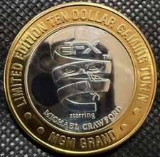⭐️MGM GRAND EFX CASINO Limited Edition 999% .6 Oz Pure Silver Strke Center⭐️ picture