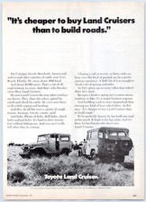 Toyota Land Cruiser FJ40 Cheaper to Buy Than Build Roads Man Cave 1972 Print Ad picture