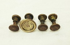 Vtg Disston sons philada hand saw handle brass medallion w/ screw nuts hardware picture