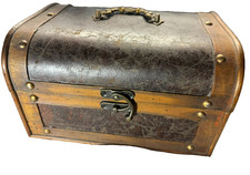 😁Original Wooden And Leather Treasure Chest  LOW PRICE picture