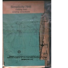 Simplicity 7845 Vintage Dress Sewing Pattern Sailor Collar Puff Sleeve Zipper picture