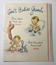 Vintage Congratulations Baby Greeting Card Ain't Babies Grand - Used picture