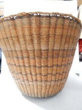 MASSIVE ANTIQUE TRIBAL USE HOPI PUEBLO INDIAN 3rd MESA WICKER PEACH BASKET picture