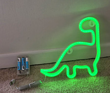 LED Wall Light Dinosaur Neon Green Sign Decor Dual USB / Battery Powered picture
