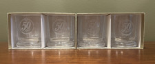 4 Vintage Heublein Smirnoff 1989 50th Anniversary Square Rock glasses With Boxes picture