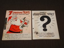 VINTAGE 1950S BARKER CARDS 7 CHRISTMAS TOYS BOOKLET CARD picture