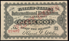Original 1876 U.S. Centennial International Exhibition Phila Package Ticket picture