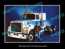 OLD LARGE HISTORIC PHOTO OF 1977 MACK SUPERLINER TRUCK LAUNCH PRESS PHOTO picture