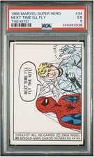 1966 Marvel Donruss Super Heroes #34 NEXT TIME I'LL FLY THE KITE PSA 5 Hot📈 picture