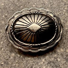 Southwest Navaho Sunburst Sterling Silver Belt Buckle picture