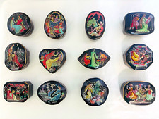 Franklin Mint 1988 Porcelain Lidded Trinket Boxes *Complete Set of 12* picture