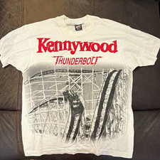 🎢 Vintage Kennywood Thunderbolt Roller Coaster T-Shirt – Adult Large picture