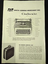 Vintage Galaxy Typewriter manual Brochure 1960s picture