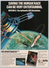 1987 Cosmi Def Con 5 Commodore 64 128 IBM Vintage Print Ad  picture