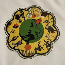 vtg 1920's Whitney Halloween Paper Doily Coaster #1  diecut witch ghost skel #F2 picture