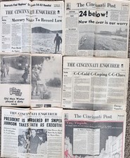 VINTAGE CINCINNATI NEWSPAPER ARTICLES-BLIZZARD OF 1977, DEATH OF JFK 1963, PLUS+ picture