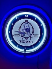 Zig Zag Marijuana Tobacco Paper Head Shop Neon Style Retro LED Clock Sign picture