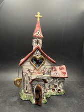 2004 Blue Sky Clawyworks Love Church Chapel Valentine's Votive Holder picture