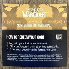 Blizzcon 2026 Exclusive Loot Card World Of Warcraft Pet WoW Sunflicker Driftmoth picture
