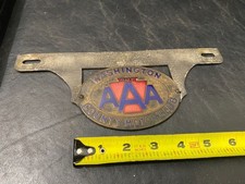 vintage AAA Washington County motor club badge license plate topper antique picture