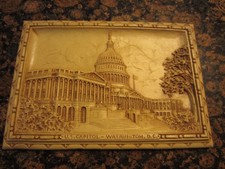 Vintage MINT condition Wall plaque Genuine Burwood U.S. Capitol 9 1/4 X 6 1/2 picture