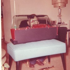 c1960s Mid Century Living Room Boy Playmobile Toy Car Dashboard Snapshot Photo picture
