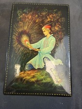 Vintage Palekh Russian Lacquer Art Painted Box Signed With Certificate picture