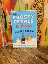 VINTAGE 1964 FROSTY DR PEPPER ICE CREAM SIGN COCA COLA 7UP PEPSI ORANGE CRUSH picture