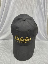 Cabela's Club Adjustable Strapback Baseball Hat Cap Grey with Yellow logo picture