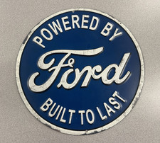 Ford Powered by Ford Built to Last Round Advertising Sign  REPRO  picture