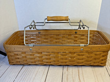 Longaberger 2003 Hostess Household Caddy Basket Metal Drop Handles GARDEN picture