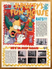 1992 Krusty's Fun House SNES Genesis Print Ad/Poster Authentic Video Game Art picture