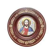 Monastery Icons Hand Made Plaque Window Into Heaven Gold Leaf Jesus Christ 9.5 picture