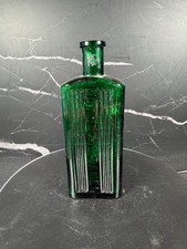 Antique Rich Green Poisonous Not To Be Taken Rectangular Poison Bottle. picture