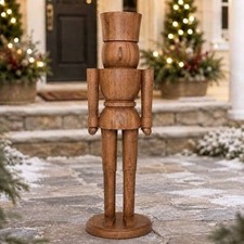 My Texas House Wood Nutcracker Christmas Decoration, Brown, 3 feet picture